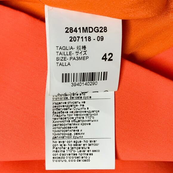 MSGM Size 6 Orange Wool Peak Lapel Jacket Blazer - Picture 7 of 10